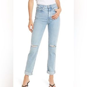 NWT LE JEAN Lara Slim leg Jeans In Voyage DISTRESSED